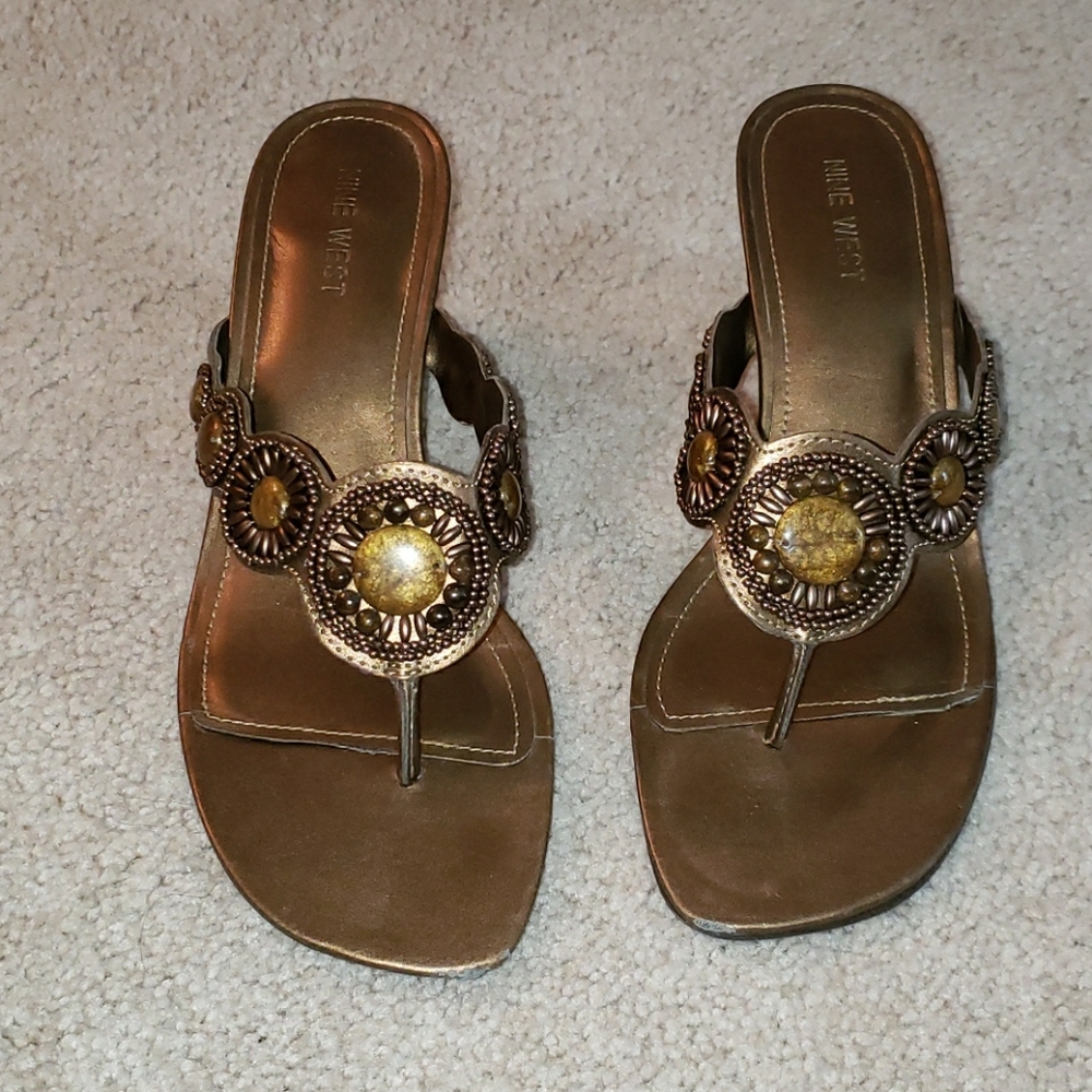 Nine West Wedge Sandals - Picture 2 of 8